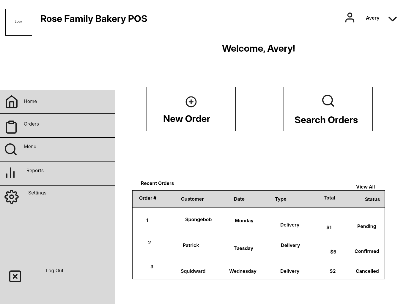 Rose Family Bakery POS — design overview